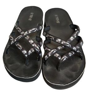 TEVA BOOST Strappy Slip On Women’s Wedge Performance Sandal Size 8 Glittery EUC